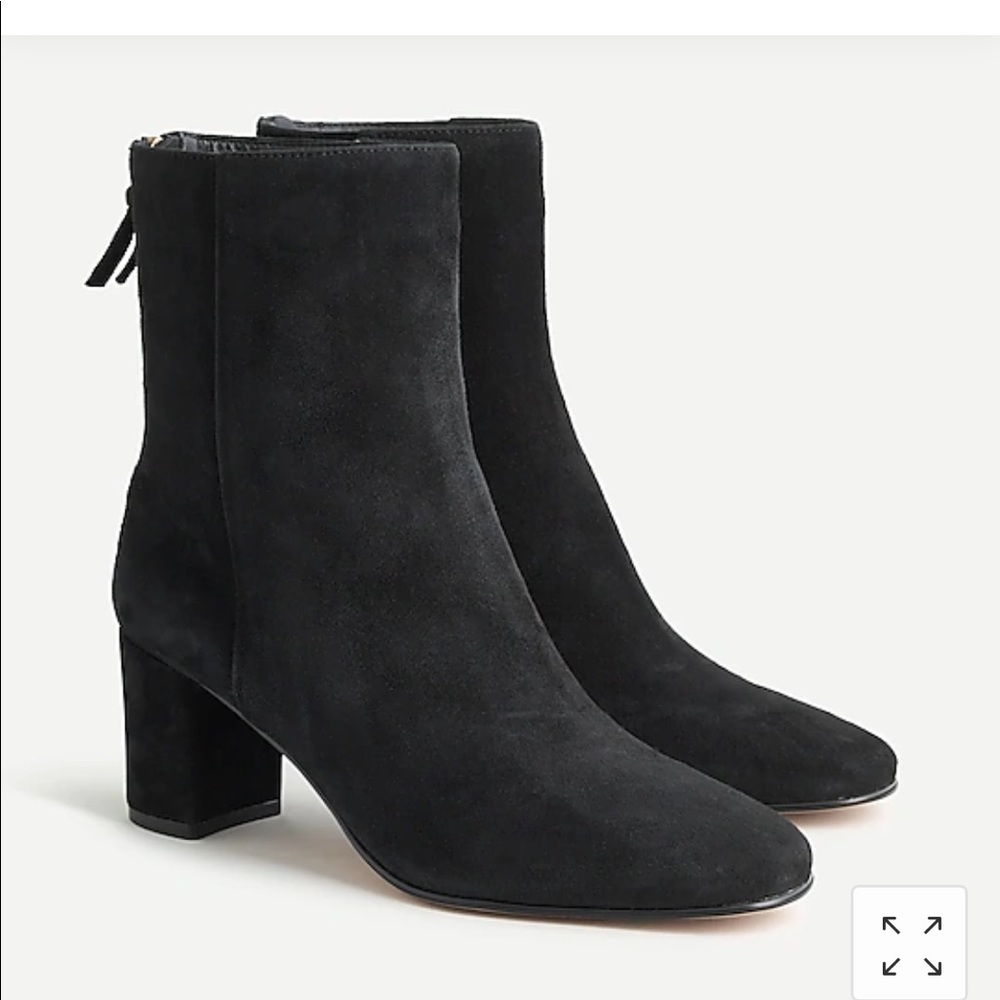 NWT J.Crew Willa kid suede boots size 9 in black